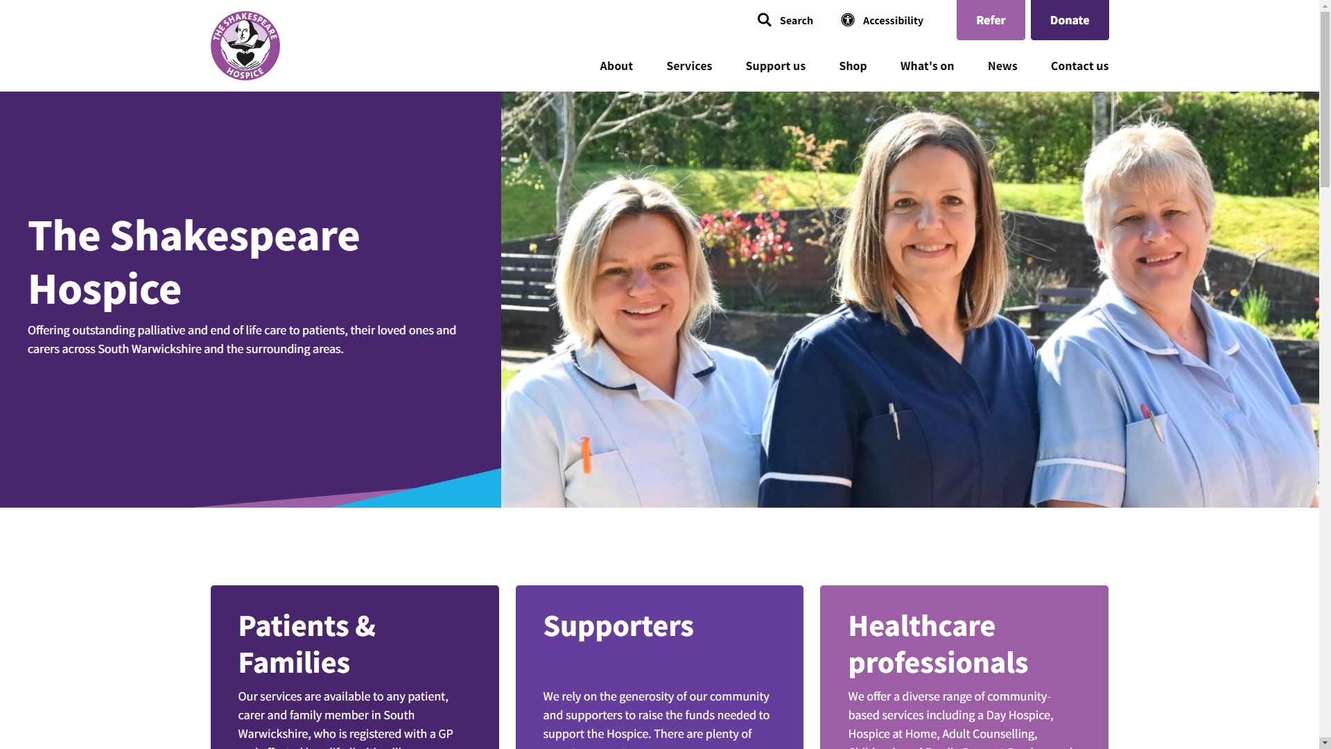 Image for The Shakespeare Hospice launches new website with Immersive Virtual Tour
