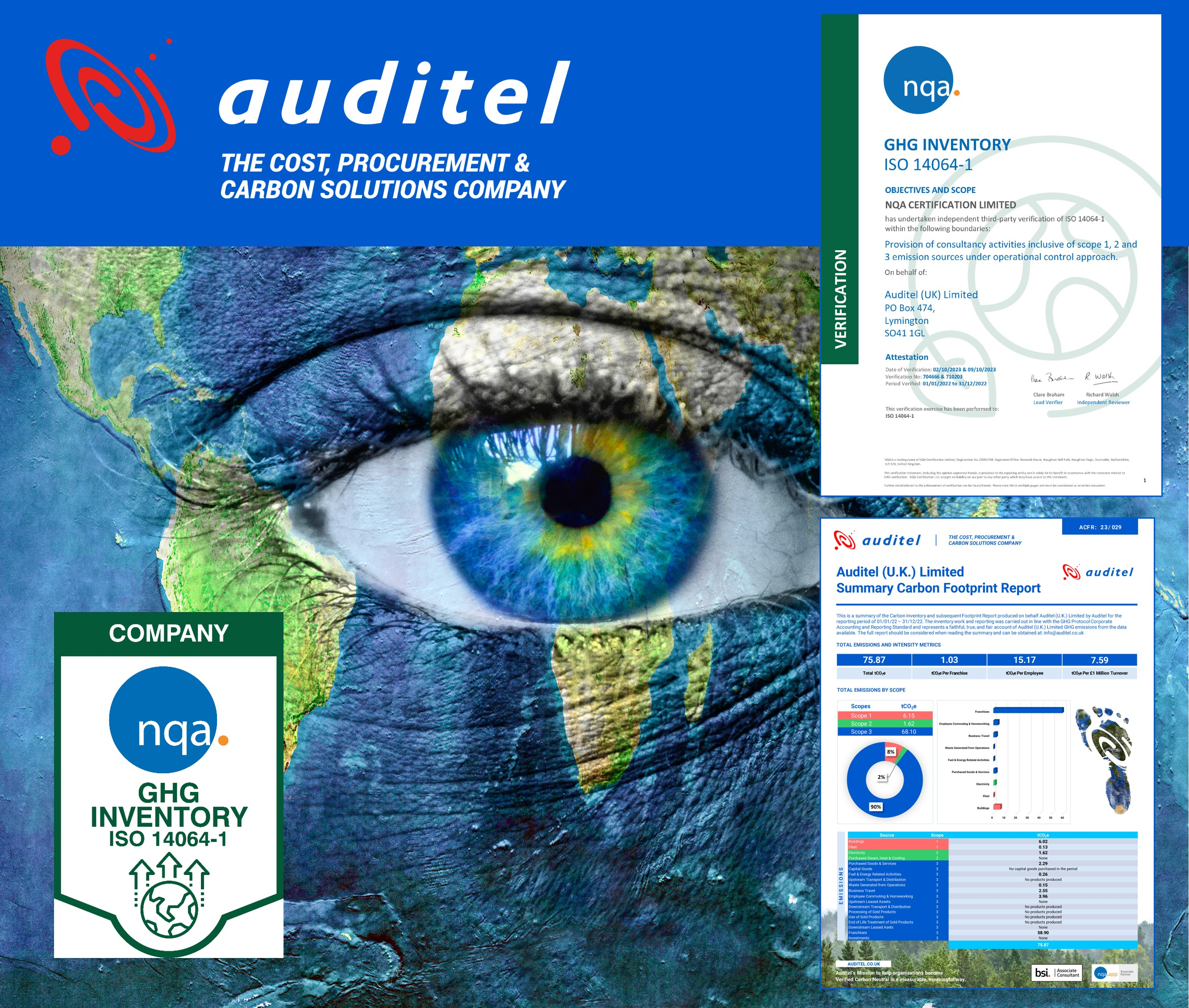 Image for Auditel achieve ISO 14064-1 verification