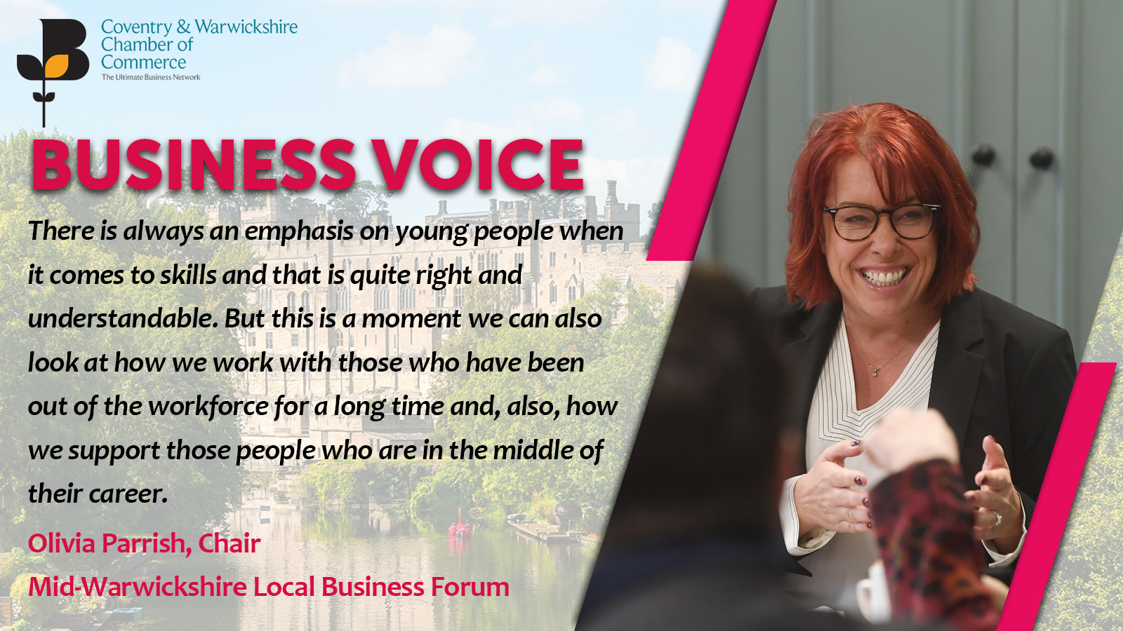 Image for Olivia Parrish, Chair of the Coventry and Warwickshire Chamber of Commerce’s Mid-Warwickshire Local Business Forum, says a change in Government can be a business boost