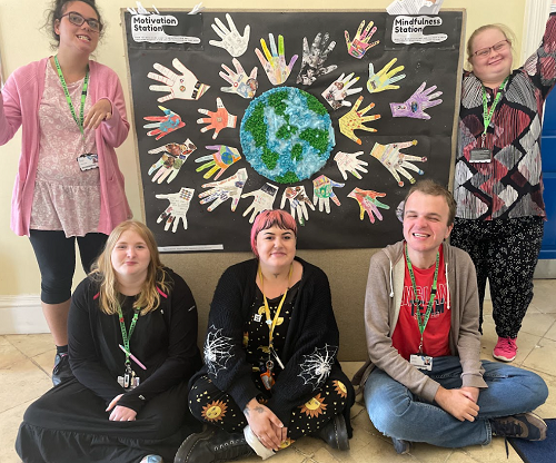 Image for Supported learning students create special mural to mark World Mental Health Day